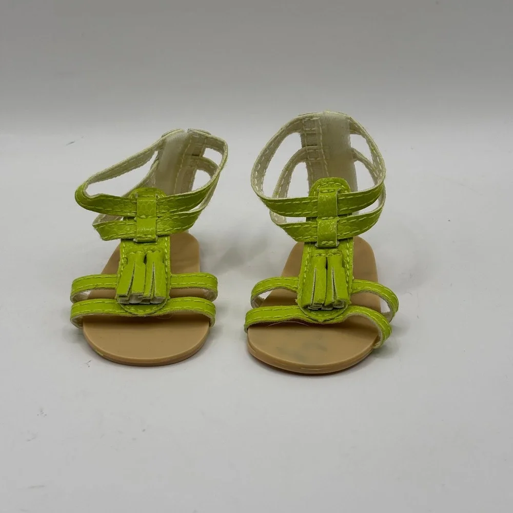 American Girl Doll Lime Green Faux Tassel Gladiator Sandals Shoes